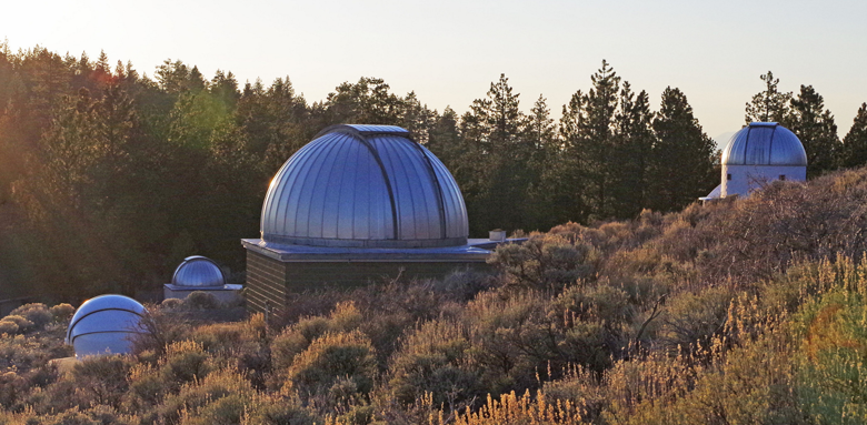 Pine Mountain Observatory - Four Domes by Dean Walton Pine Mountain Observatory - Four observation domes for telescopes