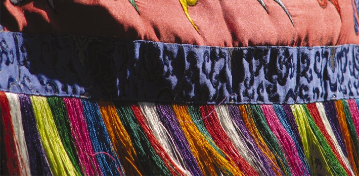 Blanket fibers Colorful fibers of a blanket