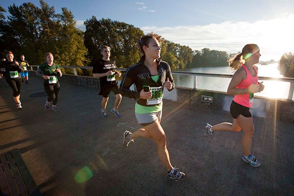 Students running