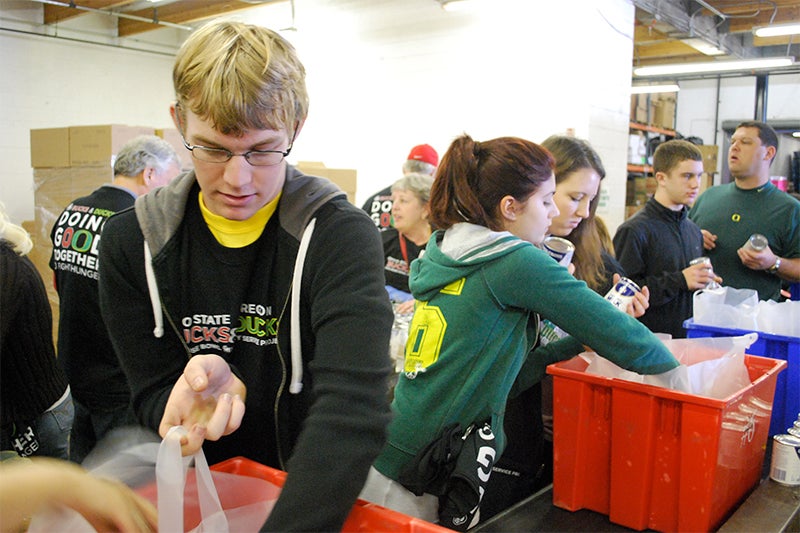 Students volunteering