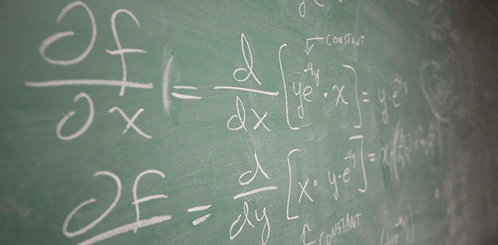 Chalkboard with formulas written