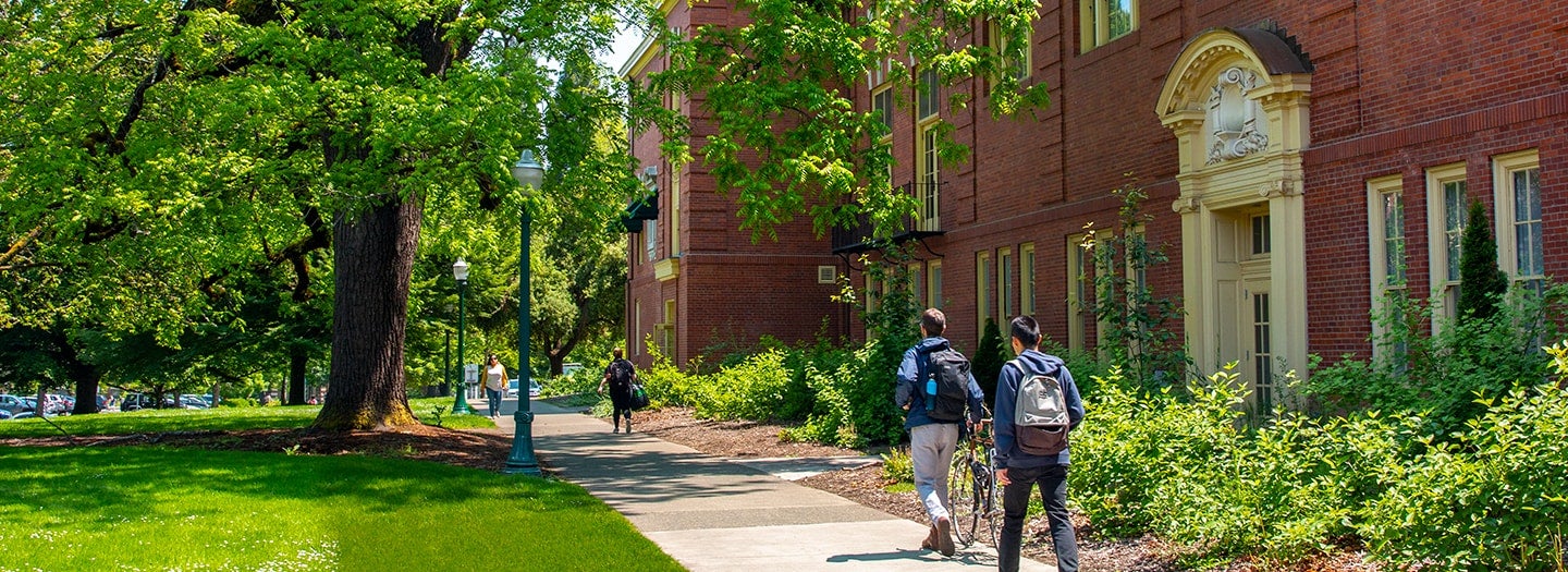 Students walking on campus